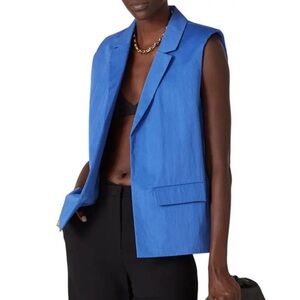 JASON WU Faded Blue Sleeveless Women's Blazer